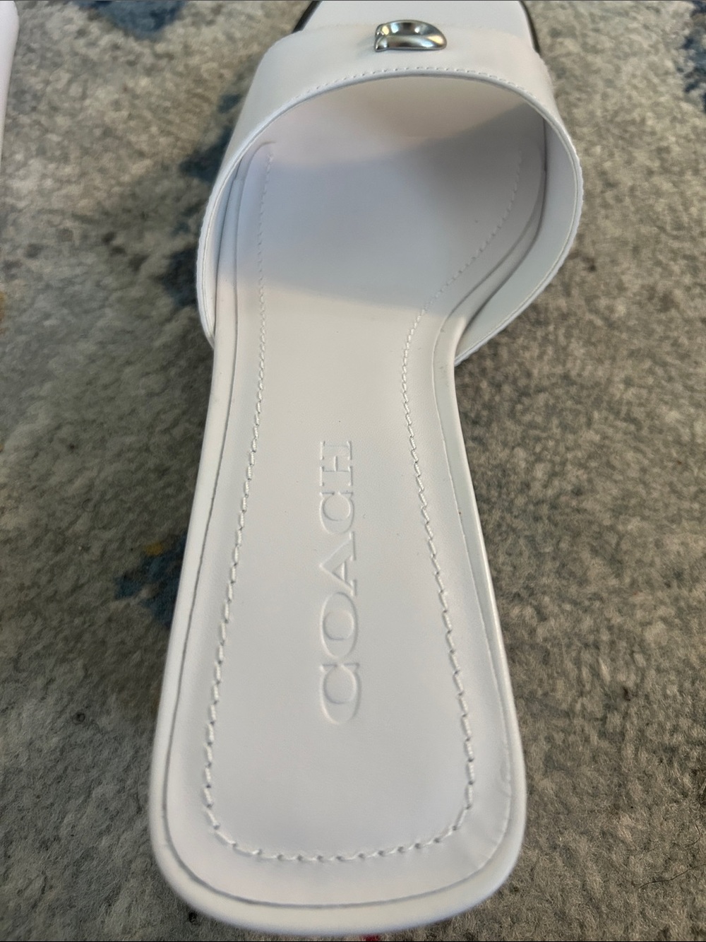 NWOT Coach Women's Sculpted C Block Heel Sandal Heeled, Optic White - Picture 4 of 14